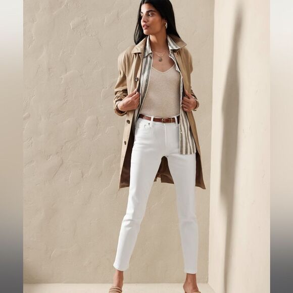 Banana Republic Denim - BANANA REPUBLIC Mid-Rise Skinny Jean, White, Size 27/4 Petite